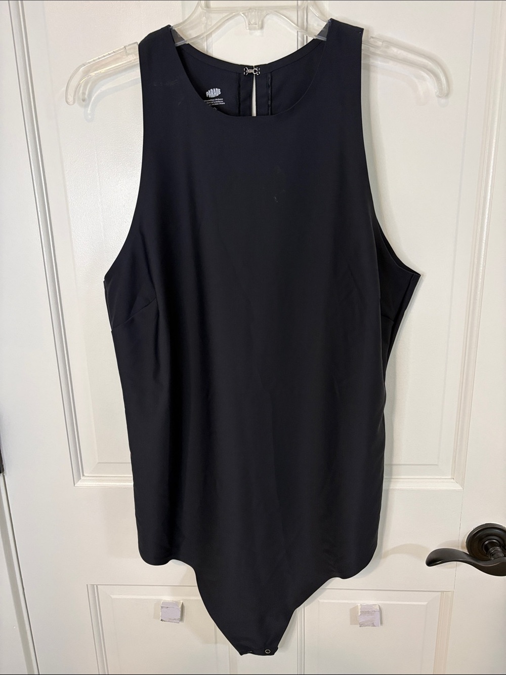 Parade 2XL Sleek Black Sleeveless Bodysuit Tank